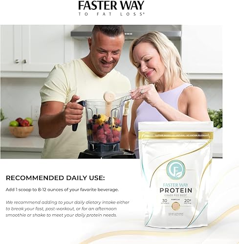 Miniatura 6 de Faster Way - Proteína en polvo - Carne de res alimentada con pasto hidrolizada - 0.71 oz de proteína por porción - Crecimiento y recuperación