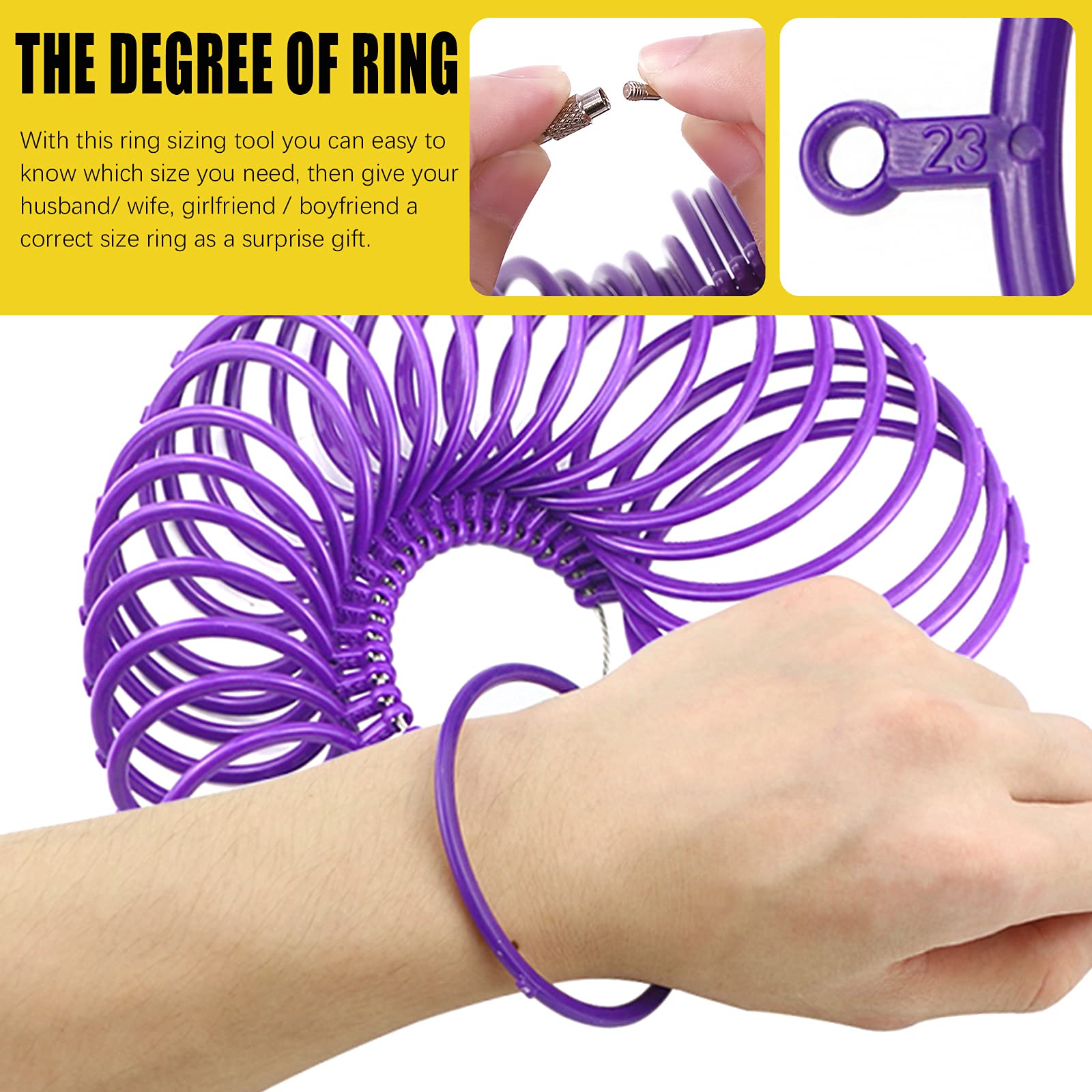 Mardatt 5 Pcs Jewelry Ring Bracelets Sizer Tools Measuring Set Includes Wooden Step Bracelet Mandrel, Rubber Hammer, Wire Bending Pliers, Wrist and Finger Sizer for Jewelry Making Crafts - Image 6