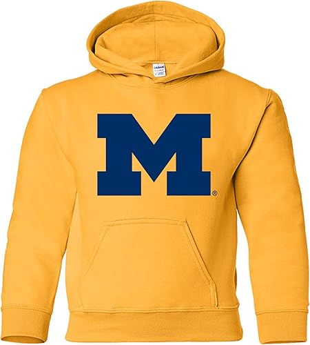UGP Campus Apparel YH02 - Sudadera con capucha juvenil con logotipo primario de Michigan Wolverines - XL - Oro, Michigan Wolverines Oro