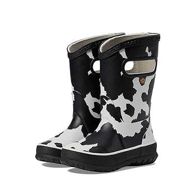 Bogs Kids Rain Boots Cow (Toddler/Little Kid/Big Kid) Kids Shoes Black/White