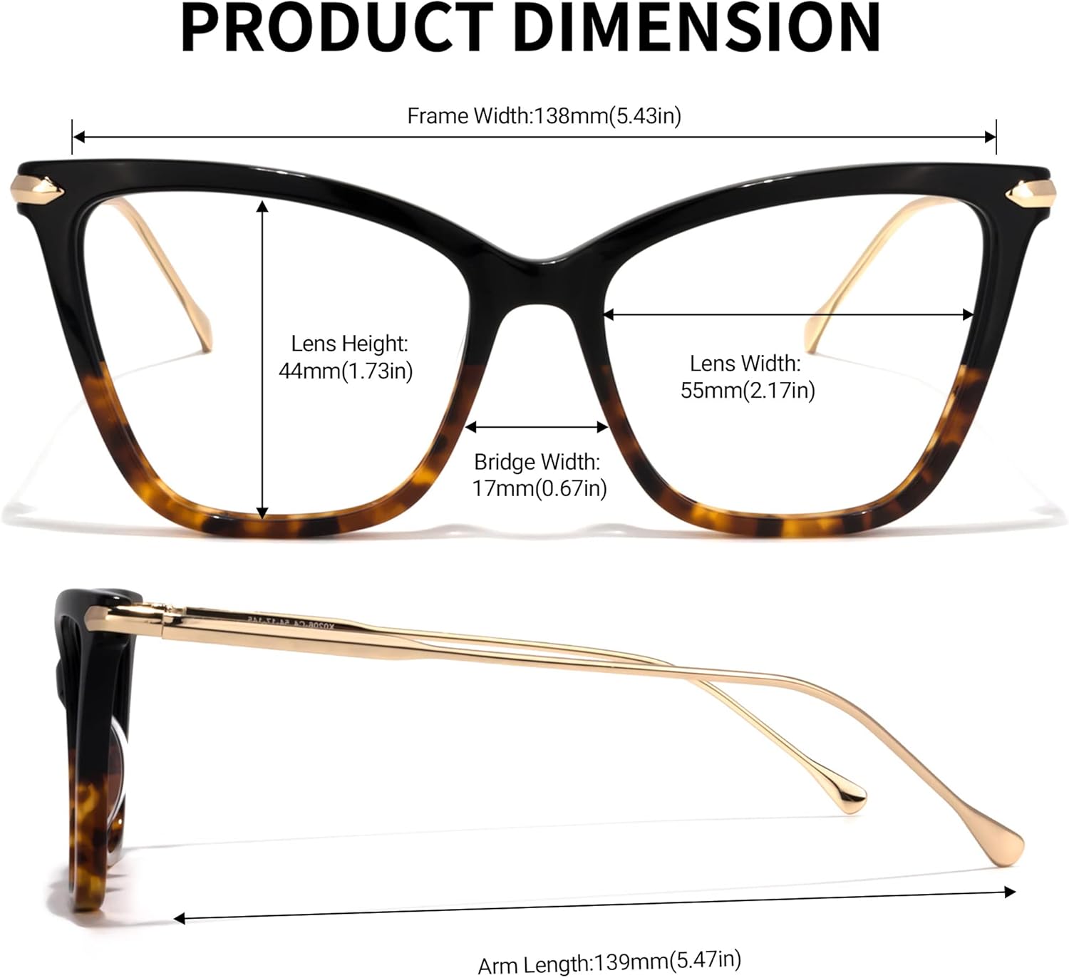 Zeelool Oversized Blue Light Blocking Glasses for Women, Butterfly Glasses Frame Eyeglasses with Clear Lenses Hilary FX0206 - Image 7