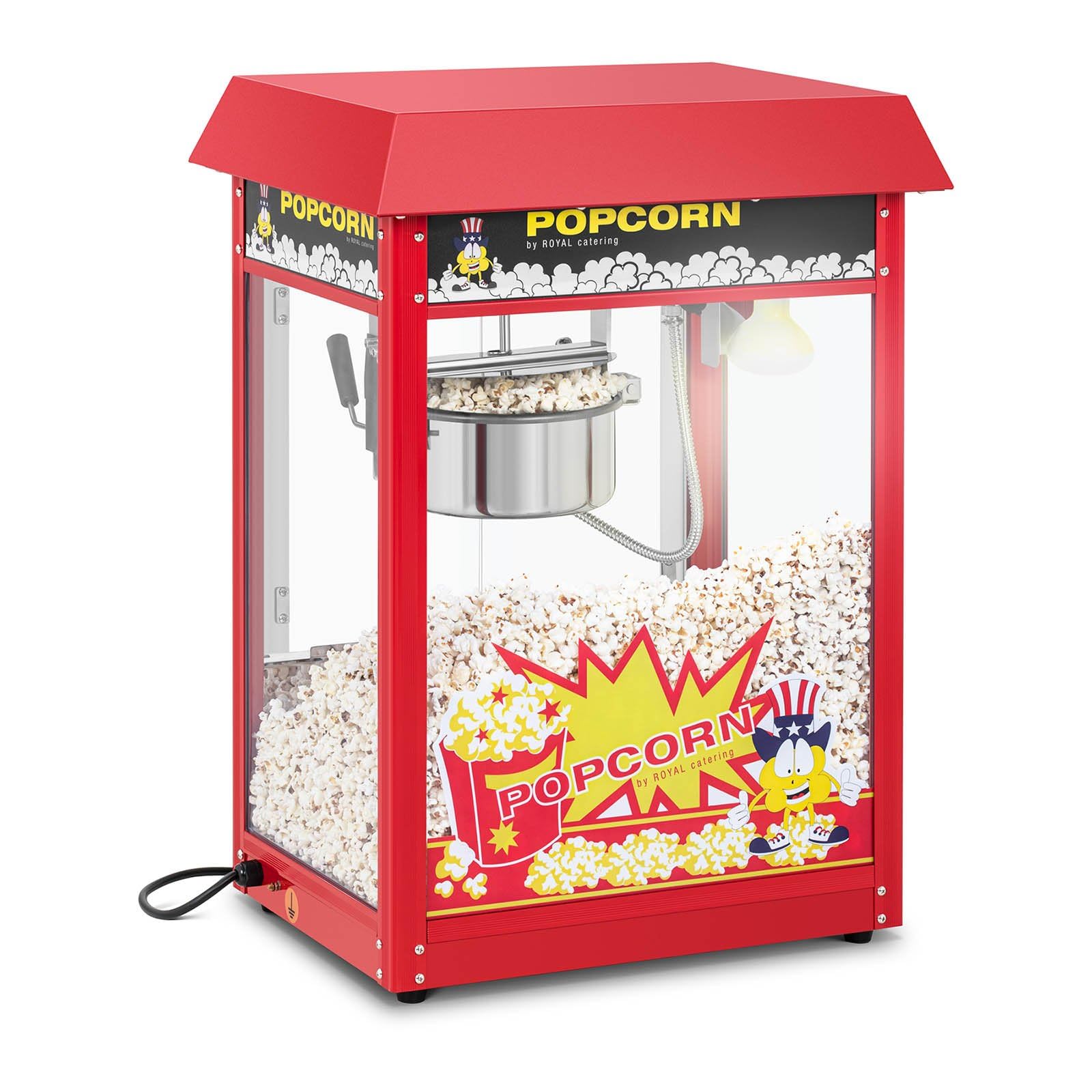 Royal CateringPopcorn Maker 1500 W Retro Design 195/235 °C °C Red Popcorn Machine