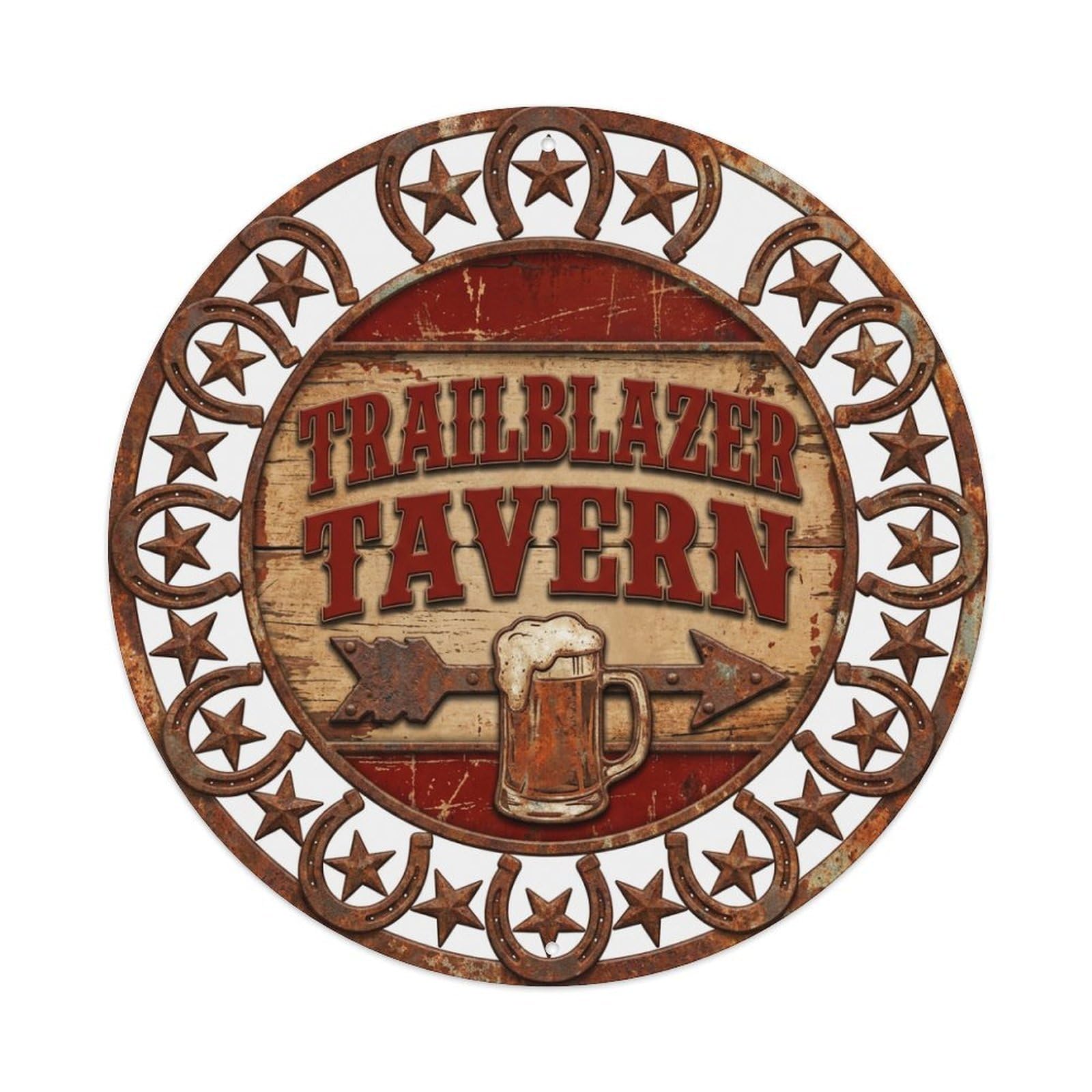 Vintage Beer Western Cowboy Trailblazer Tavern Retro Bar for Metal Tin Sign