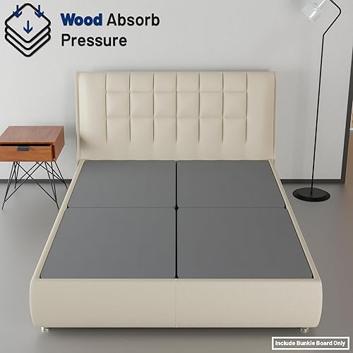 Miniatura 2 de Nutan, Tabla dividida de 1.5 pulgadas para colchóncama totalmente montada, comodidad y apoyo mejorados, tamaño California King (plegado), color gris