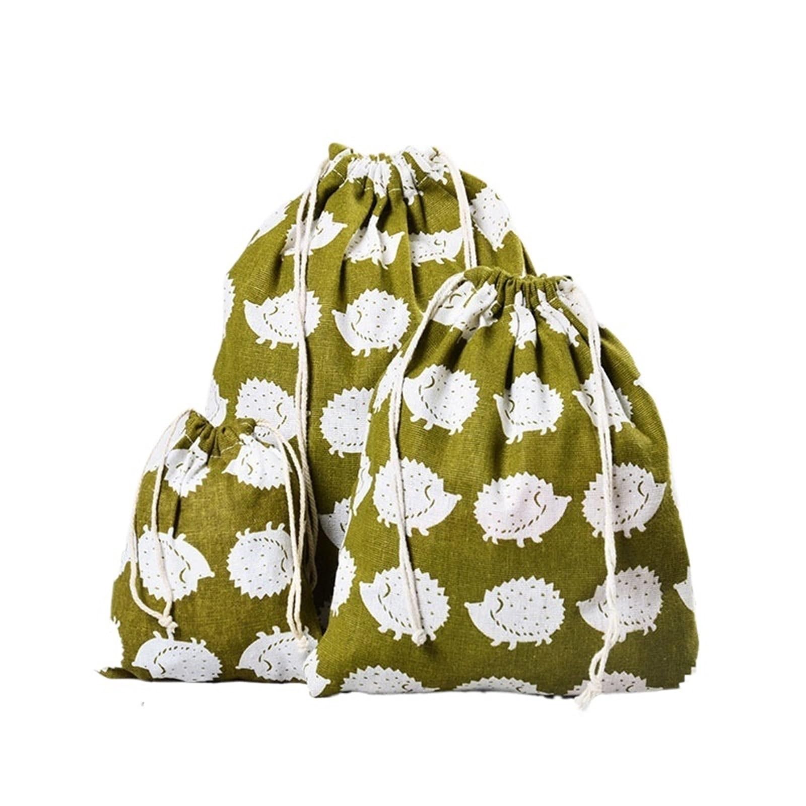 VOPLIVAT Linen Burlap Bag, Hessian Sack Drawstring Cotton Linen Storage Bags Multicolor S/M/L(Color-03,L)