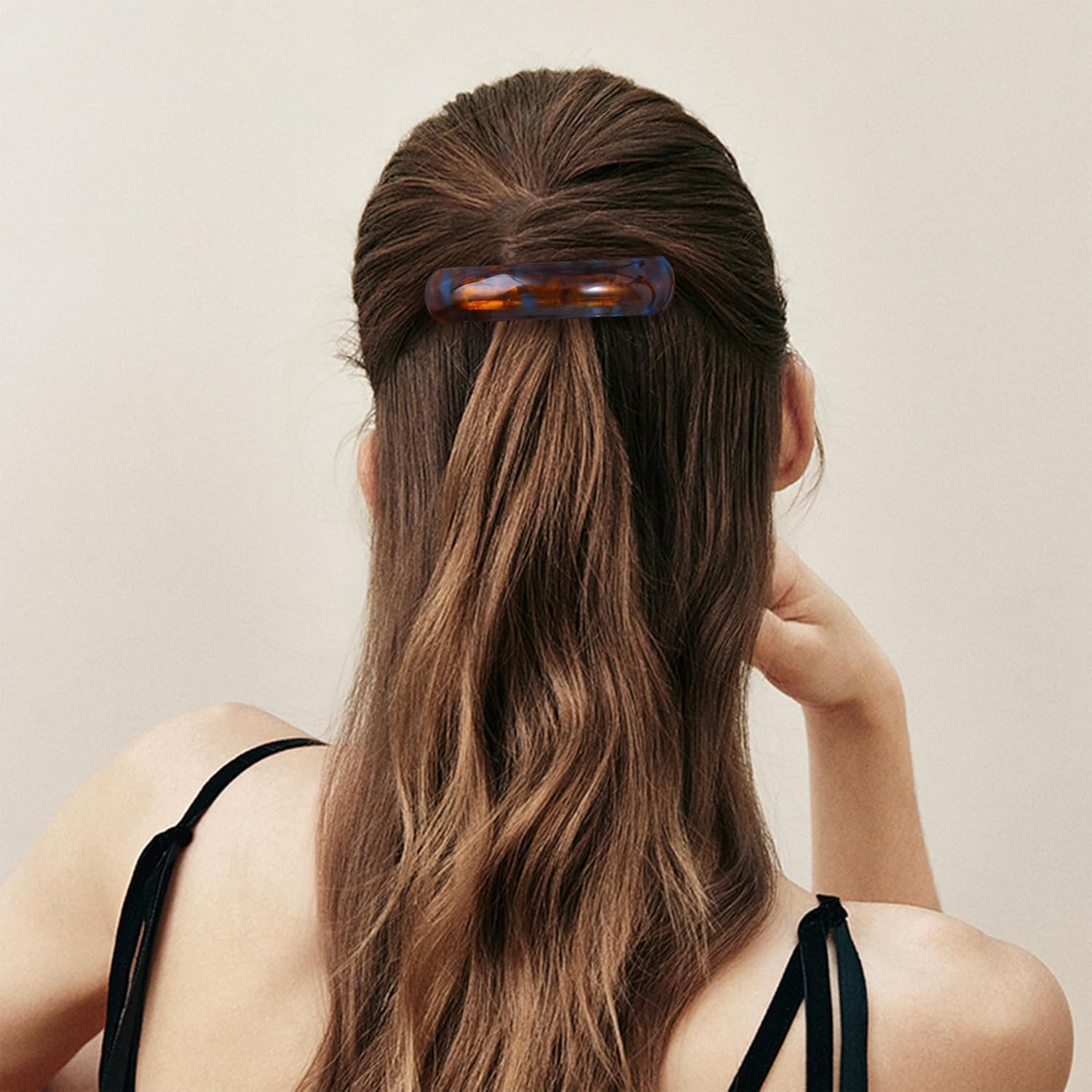 Large Hair Barrettes for Women Beautiful Lines Simple Retro Classic Snap French Hair Clips, Fashion Hair Accessories for Women Thick Hair,3 Pcs (HJ-Multicolor 1) - Image 2