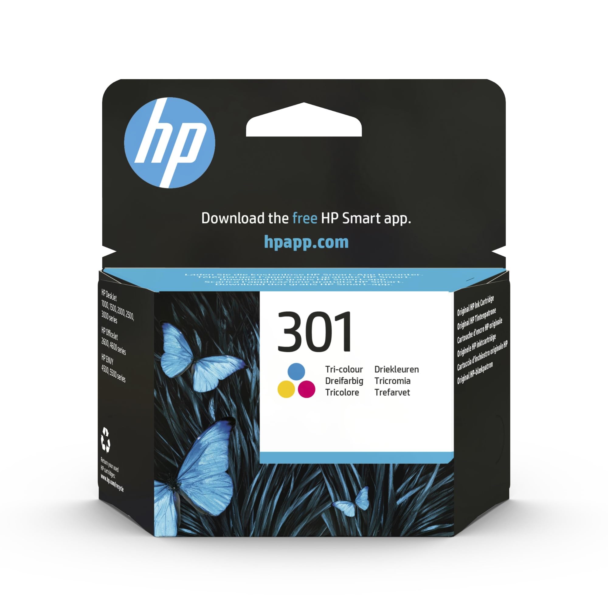 HP 301 Tricromia, CH562EE, Cartuccia Originale HP da 165 Pagine, Compatibili con Stampanti HP DeskJet Serie 1000, 3000, HP Envy Serie 4500 e 5500 e HP Officejet Serie 2600 e 4600