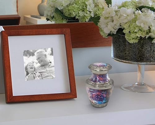 Miniatura 5 de Cosmic Galaxy- Urnas de recuerdo para cenizas humanas con caja de regalo de terciopelo para recuerdos de cremación para cenizas, urna de cremación