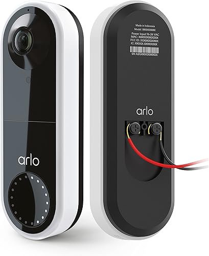Arlo Timbre esencial de video con cable video HD vista de 180 visión nocturna audio de 2 vías directo a Wi-Fi sin necesidad de concentrador fácil