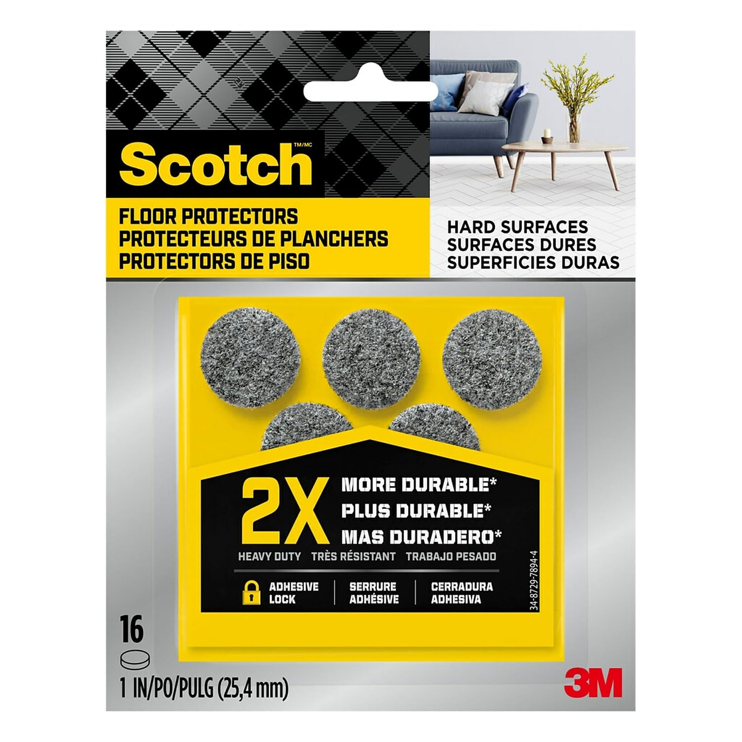 3M Company SP872-NA Round Felt Pads, 1