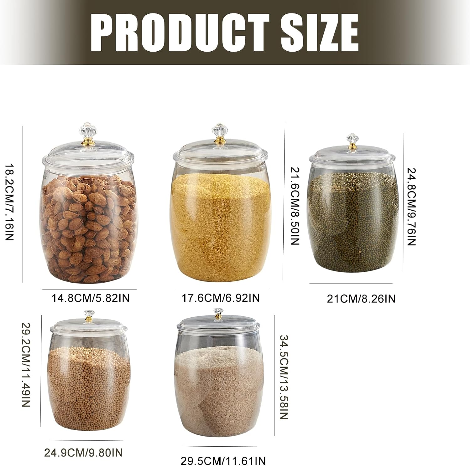 Multipurpose PET Storage Jars with Leakproof Designs Great for Offices Bathroom and Dormitory Use Airtights Clear Canisters