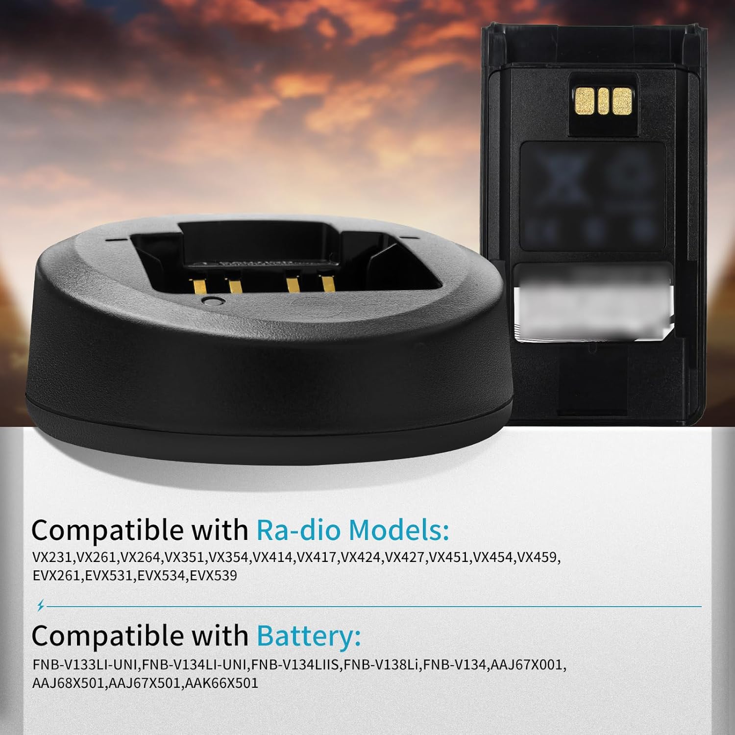 5-Pack CD-58 Charger for Vertex VX231 VX260 VX261 VX-P820 VX-P821 VX264 VX451 VX454 VX531 VX534 VX230 EVX-539 VX-410 FNB-V134 FNB-V134LI Battery Rapid Charger