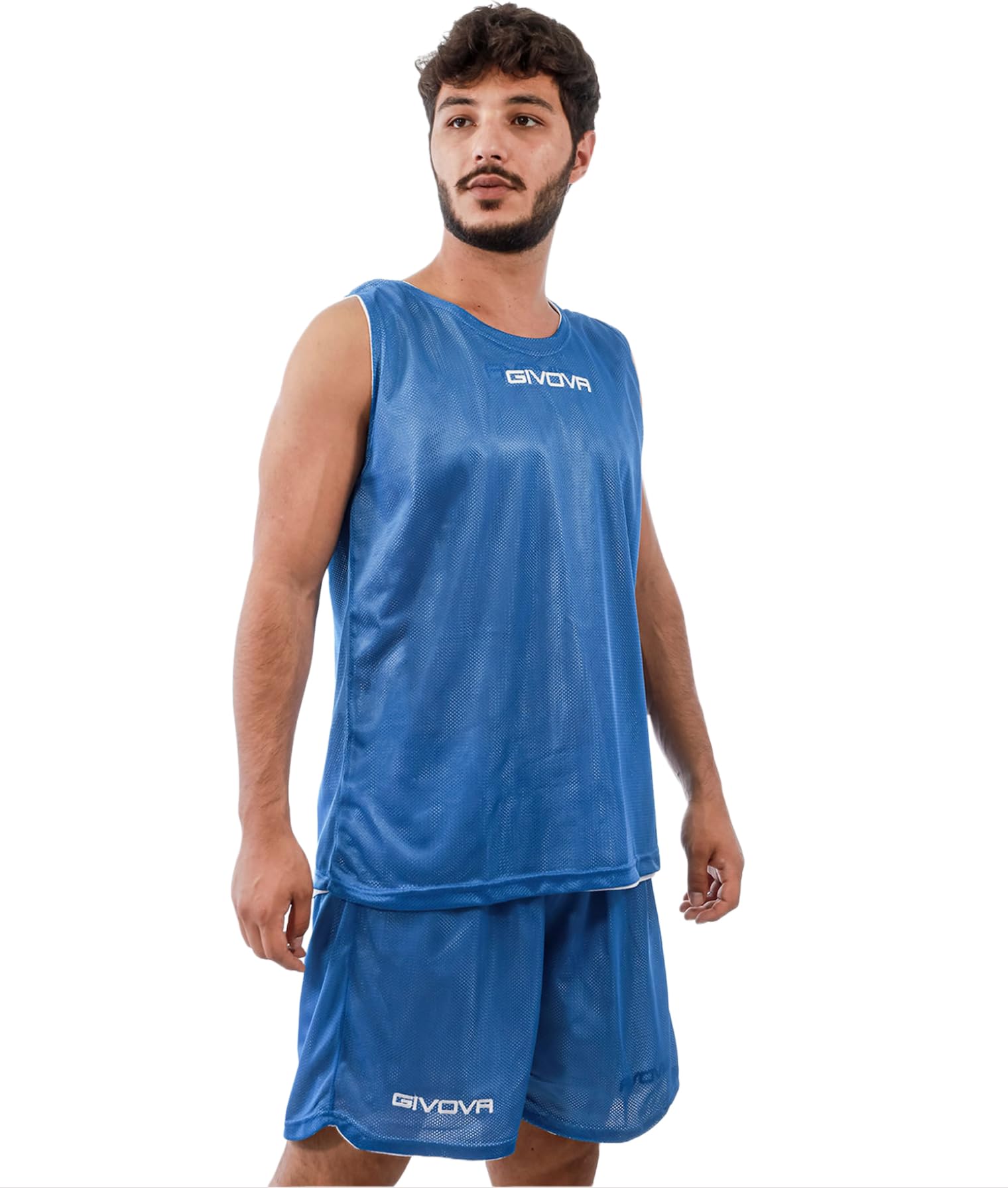 Givova Herren Blau/Weiss Basketball Wende Trikot-Set Kitb03-0203