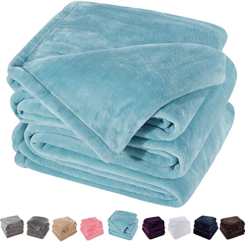 SONORO KATE Fleece Blanket Lightweight Super Soft Cozy Luxury Bed Blanket Microfiber (Turquoise, Queen)
