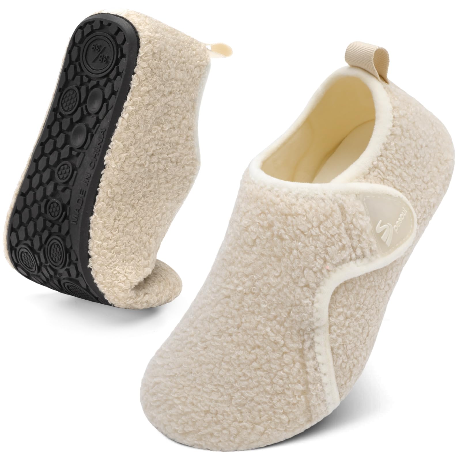 Spesoul Slippers for Women Men Rubber Soles House Slippers Indoor House Shoes Slip On Slipper Socks for Home
