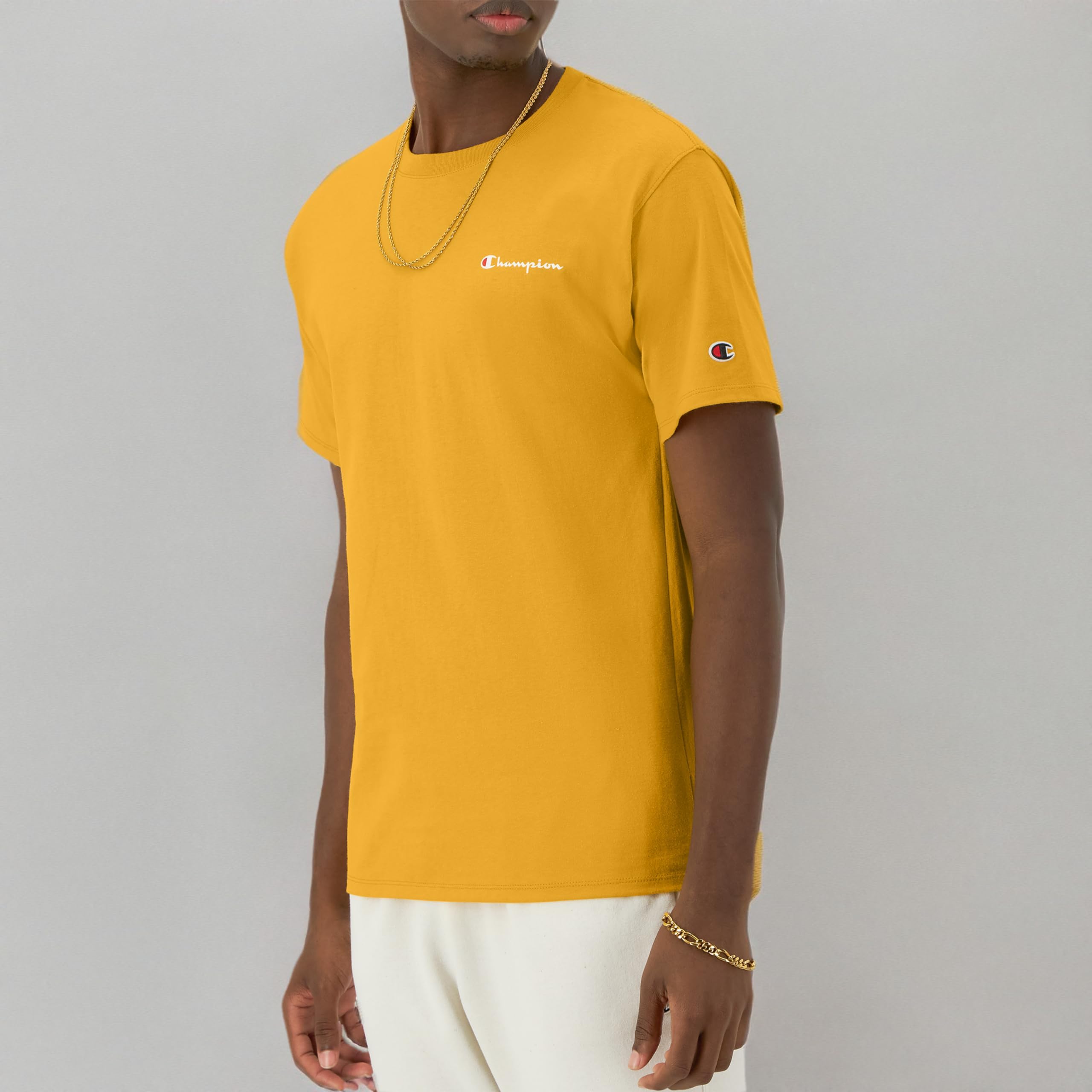 Champion Mens T-Shirt, Cotton Midweight Men's Crewneck Tee, T-Shirt for Men, Script (Reg. Or Big & Tall) T-Shirt