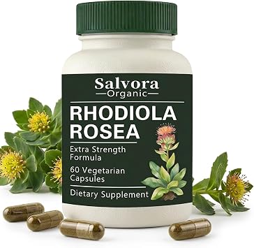 Rhodiola Rosea,Rhodiola Rosea Supplement,Gluten Free,Non-GMO, Vegan-60 Capsules