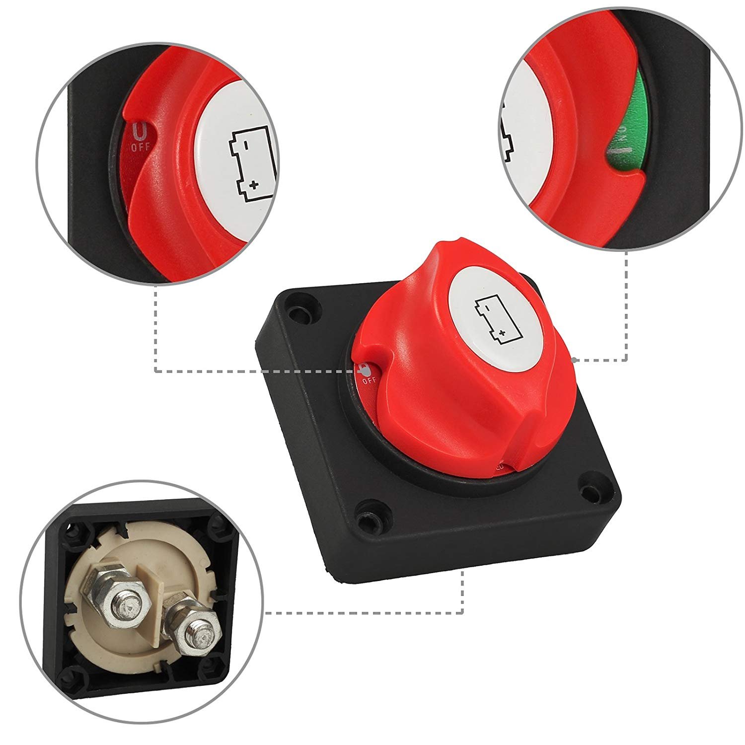 OFNMY Battery Isolator Switch Battery Disconnect Master Switch Car