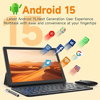 Amazon.com : Android 15 Tablet 10 inch, 2 in 1 Tablet with