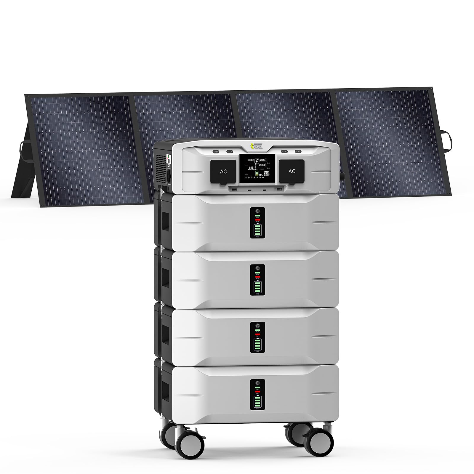IEE 10 24kWh Portable Power Station SP5000 with 200W Solar Panel 120 240V Solar Generator 5000W Peak 9000W