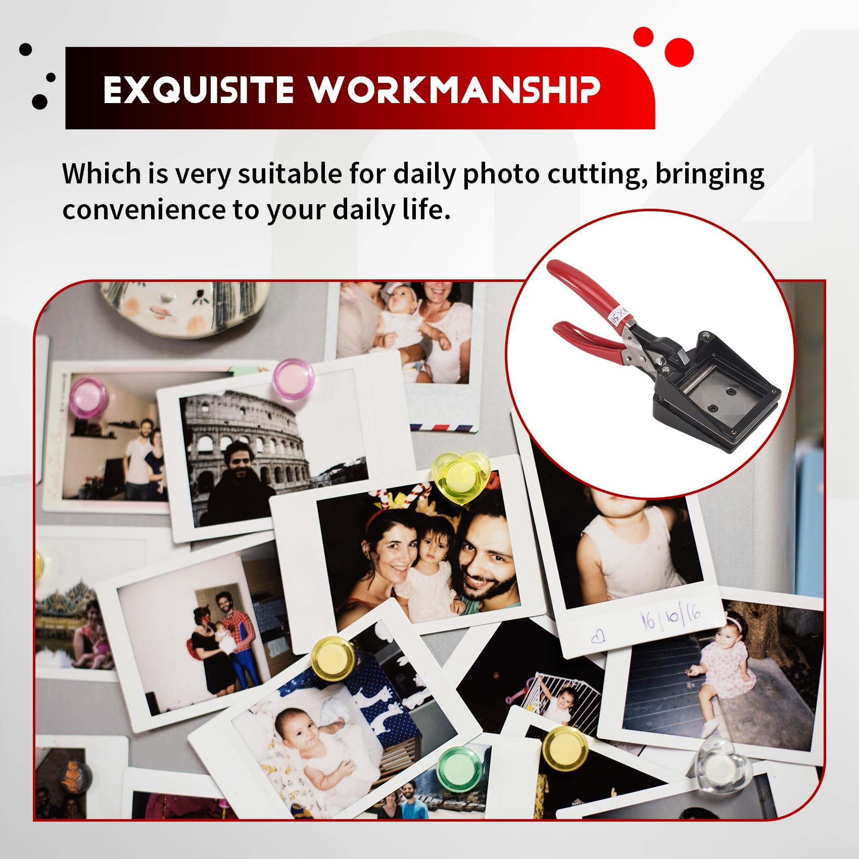 1 PCS Handheld Passport Photo Cutter Noir Métal Photo ID Die Cutter Punch Photo Cutter Papier pour Bureau Famille