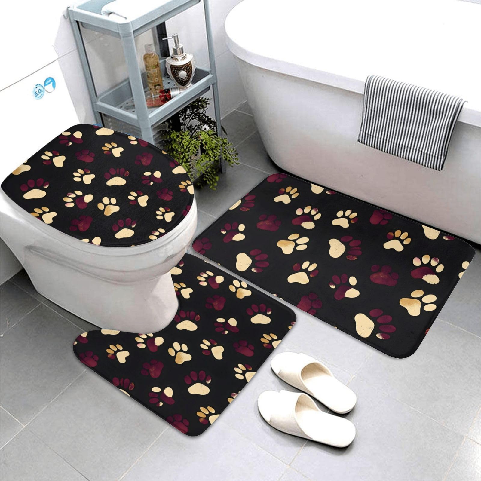 Tapis de salle de bain antidérapant et absorbant lot de 3 lavable