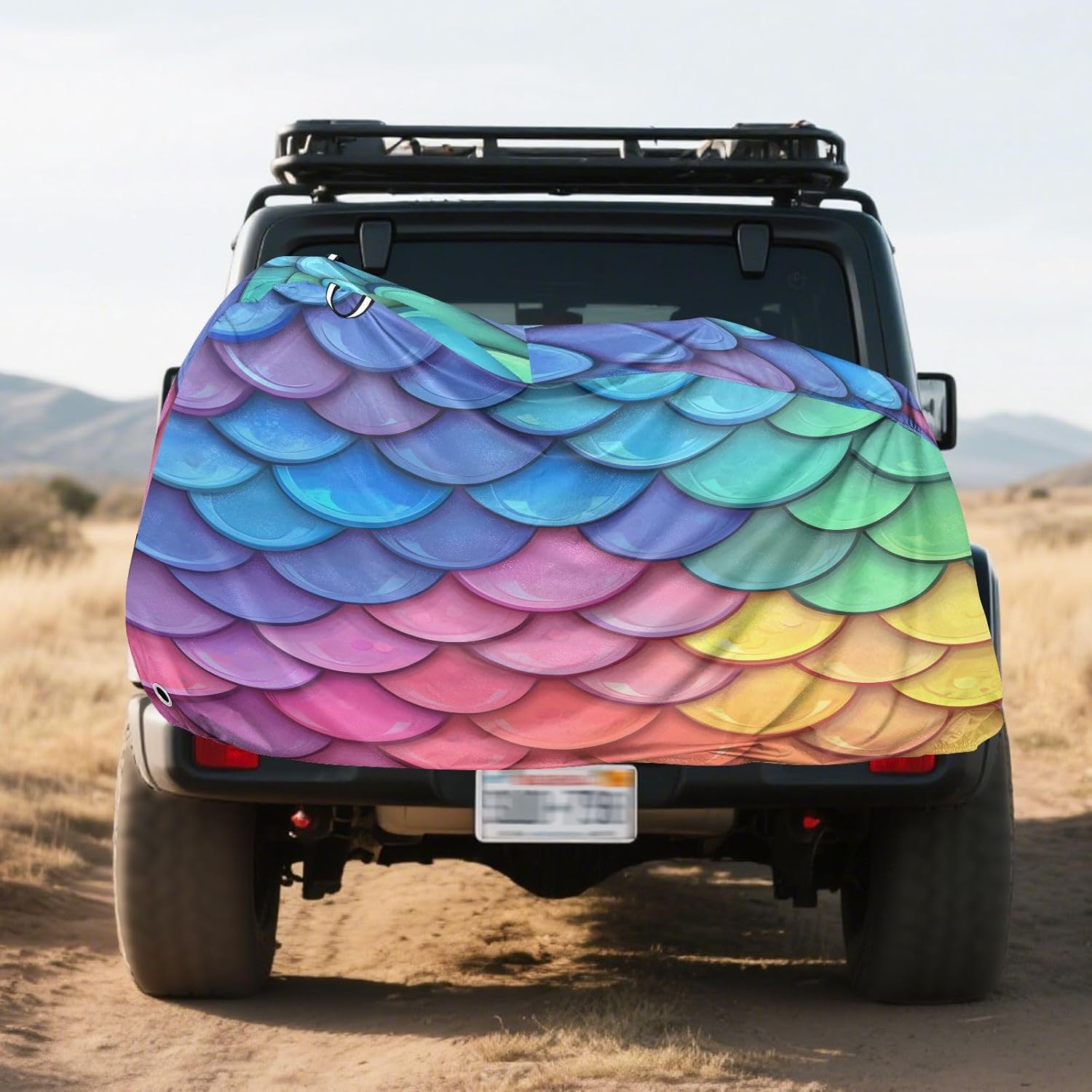 ALAZA Rainbow Mermaid Bike Cover Waterproof Outdoor Ebike Bicycle Covers Tarp Protection for 1/2 Bikes, Sun UV Dust Wind Proof