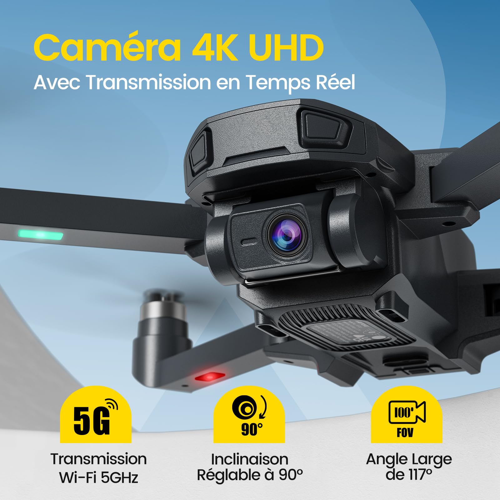 DEERC D35Pro Drone con Fotocamera 4K, Professionale per Adulti, Controller con Schermo HD, Motori Brushless, GPS, Follow Me, Ritorno Automatico, Trasmissione 5G, 40 Min di Volo