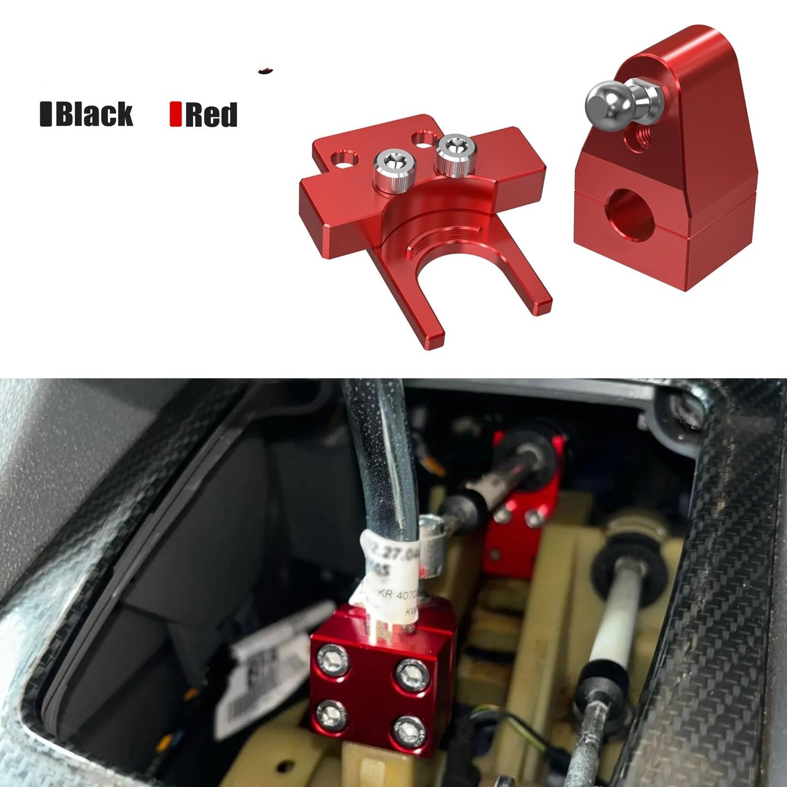 Transmission Shift Cable Connector Leva del cambio corta Quick Shift adatta per modelli Focus ST225 e RS MK2 per ST 2005-2010(Red)