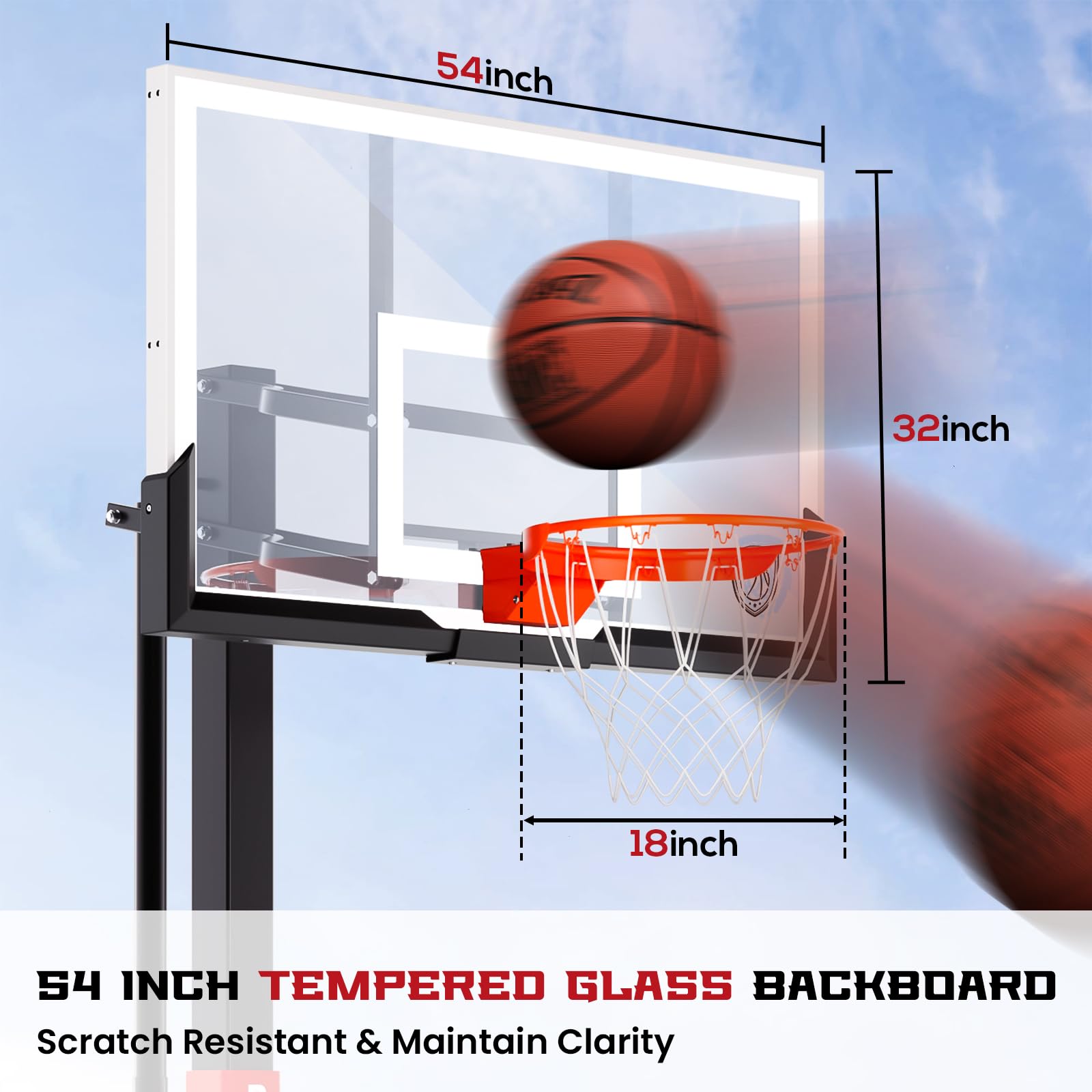 Ironclad Sports TPT553-LG Adjustable Basketball Goal