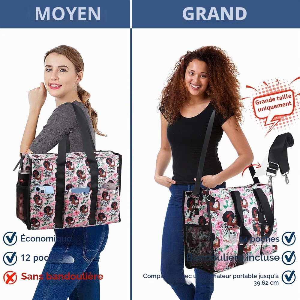 ABAMERICA Nurse Bags for Work Nursing Bag Multiple Pockets Waterproof Organizing Zip Top Clinical Bag for Nursing Students Home Health