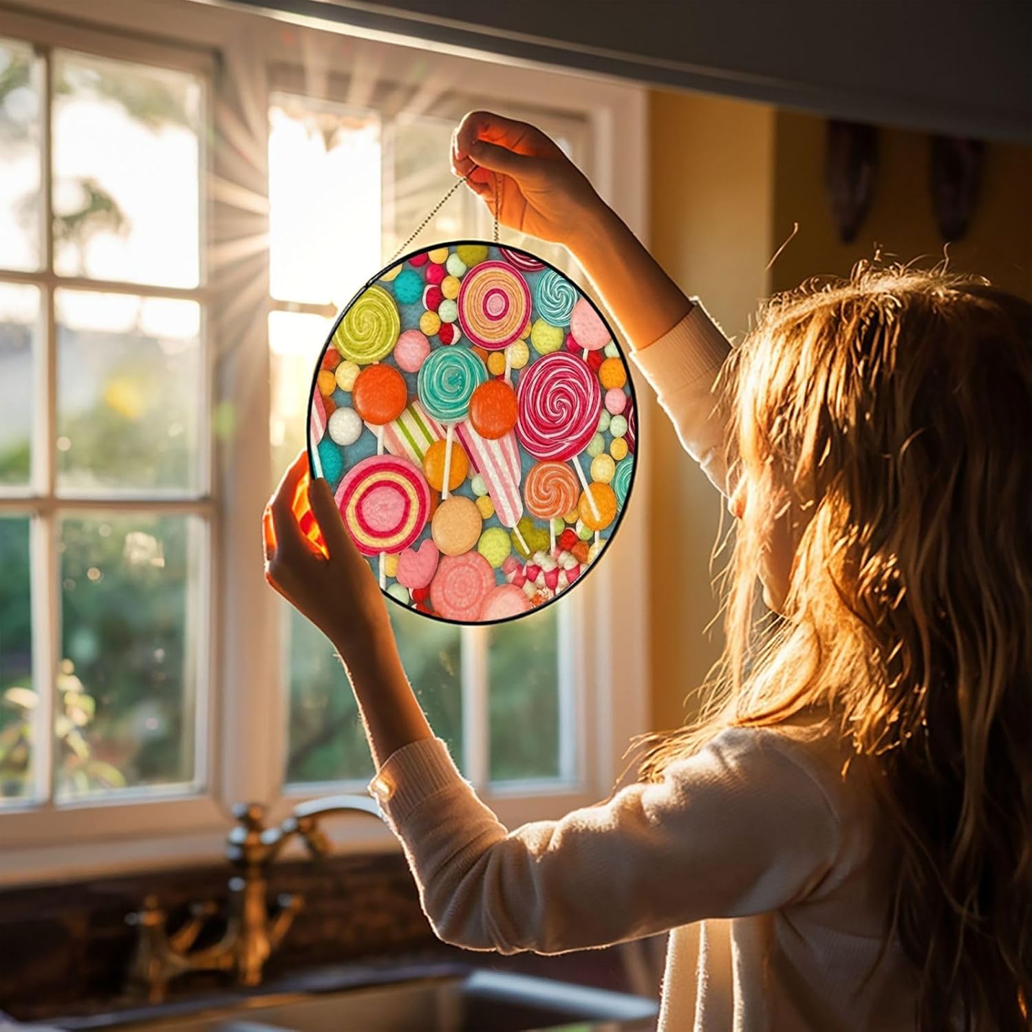 Stained Glass Window Hanging - Personalized Sun Catcher for Home Decor