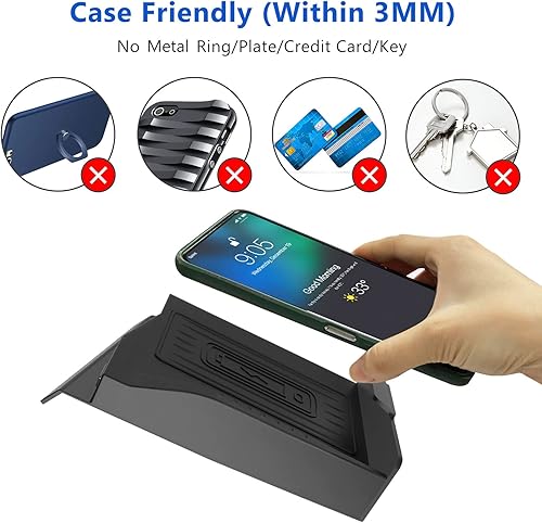 Miniatura 6 de CarQiWireless Cargador inalámbrico para accesorios Cadillac CT5 2026 2025 2024 2023-2020, almohadilla de carga inalámbrica de teléfono para consola