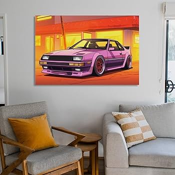 Amazon.com: Synthwave Retrowave Vaporwave Ae86 Jdm Car Car