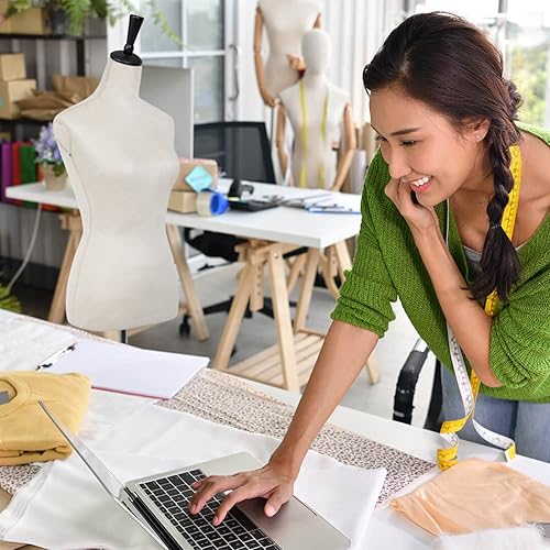 Miniatura 5 de Maniquí, Cuerpo Femenino Maniquí Torso 60-67 Pulgadas Altura Ajustable, Mujer Cuerpo Torso Ropa Maniquí con Trípode Soporte para Costura Vestido