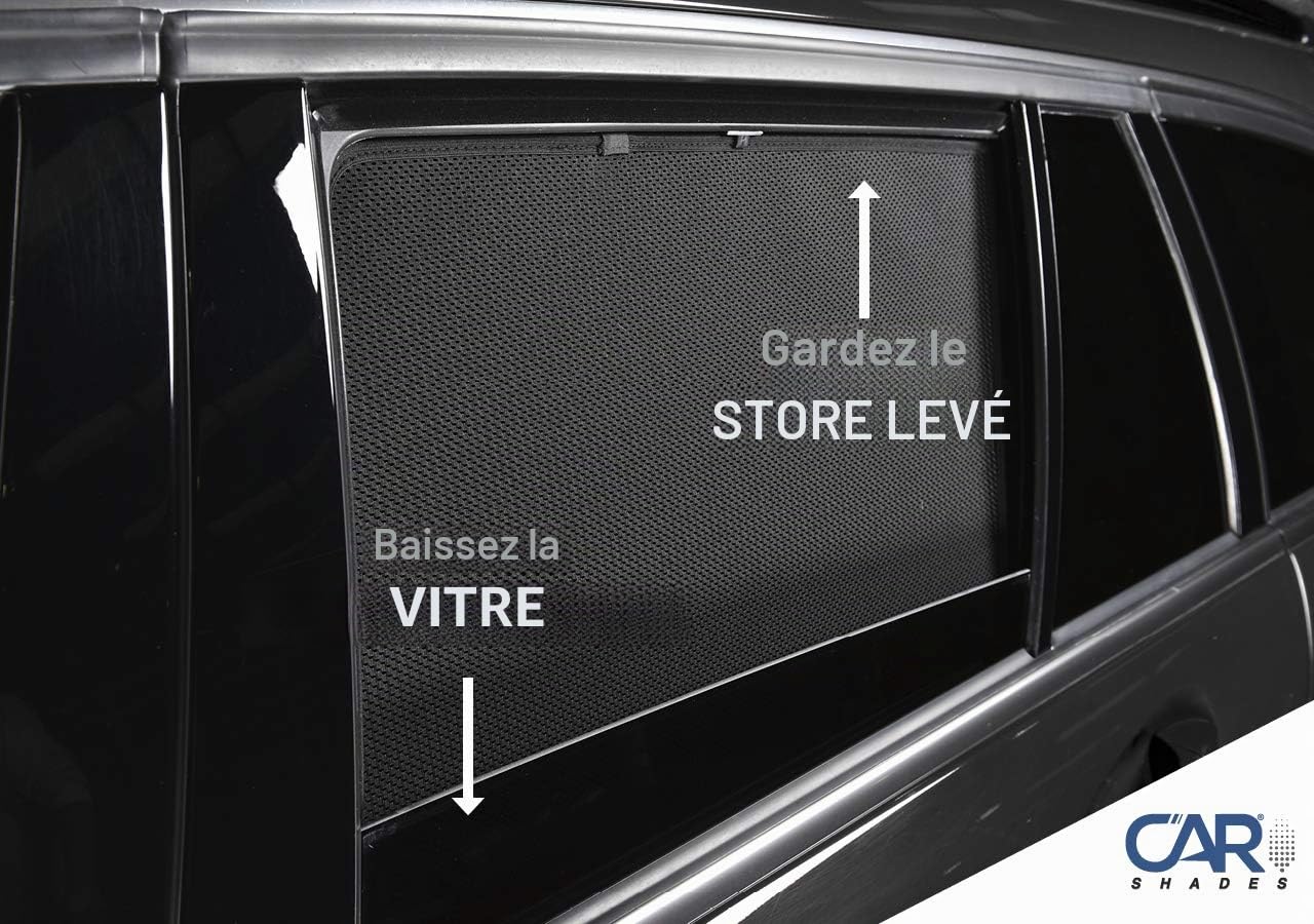CAR SHADES Set de (Portes arrières) Compatible avec BMW X1 F48 5 Portes 2015- (2-pièces), Noir