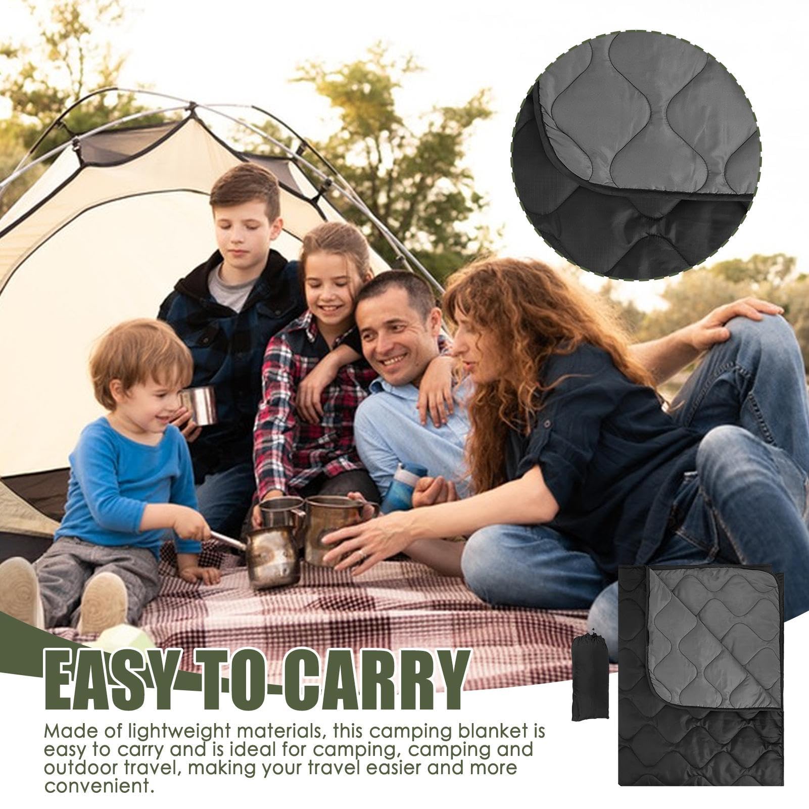 Générique Coperte da campeggio per freddo, coperta da campeggio | grande coperta da viaggio all'aperto - trapunta da trekking leggera e calda per stadio, spiaggia, aereo