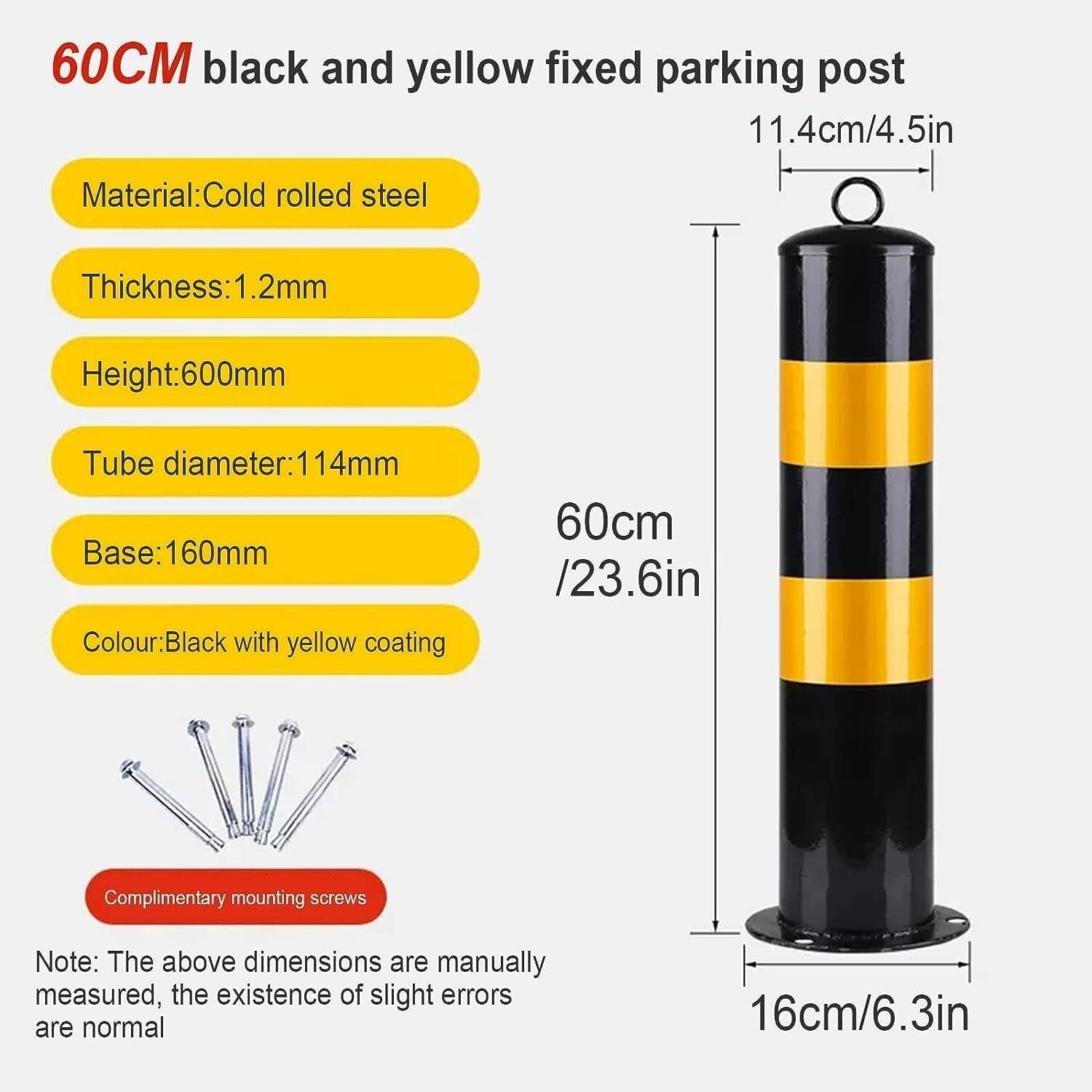 Cono De Tráfico, Barrera De Seguridad, Poste Delimitador, Postes De Seguridad, Postes De Seguridad Metálicos, Bolardos, Barreras De Estacionamiento con Cinta Reflectante,60cm