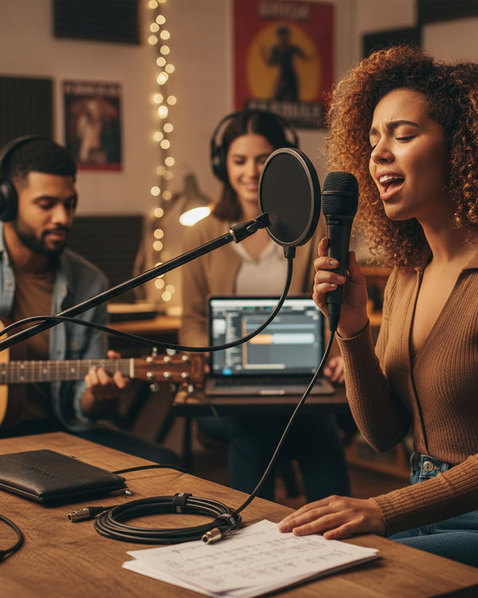 Audio-Technica AT2010 Cardioid Condenser Handheld Microphone Bundle with Boom Stand Pop Filter XLR Cable and Austin Bazaar Polishing Cloth product thumbnail 8