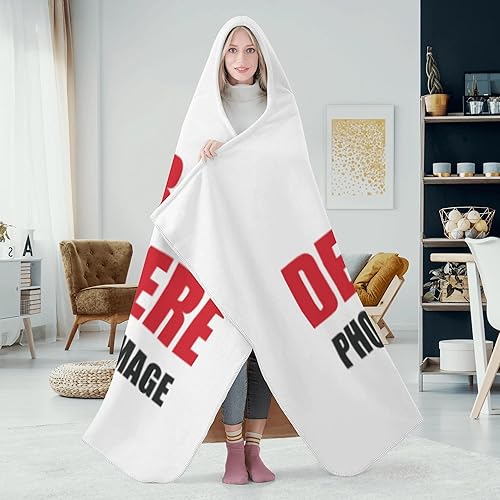 Miniatura 5 de POPCUSTOMS Manta personalizada con capucha de Halloween con imagen, manta suave personalizada para amigos y familiares