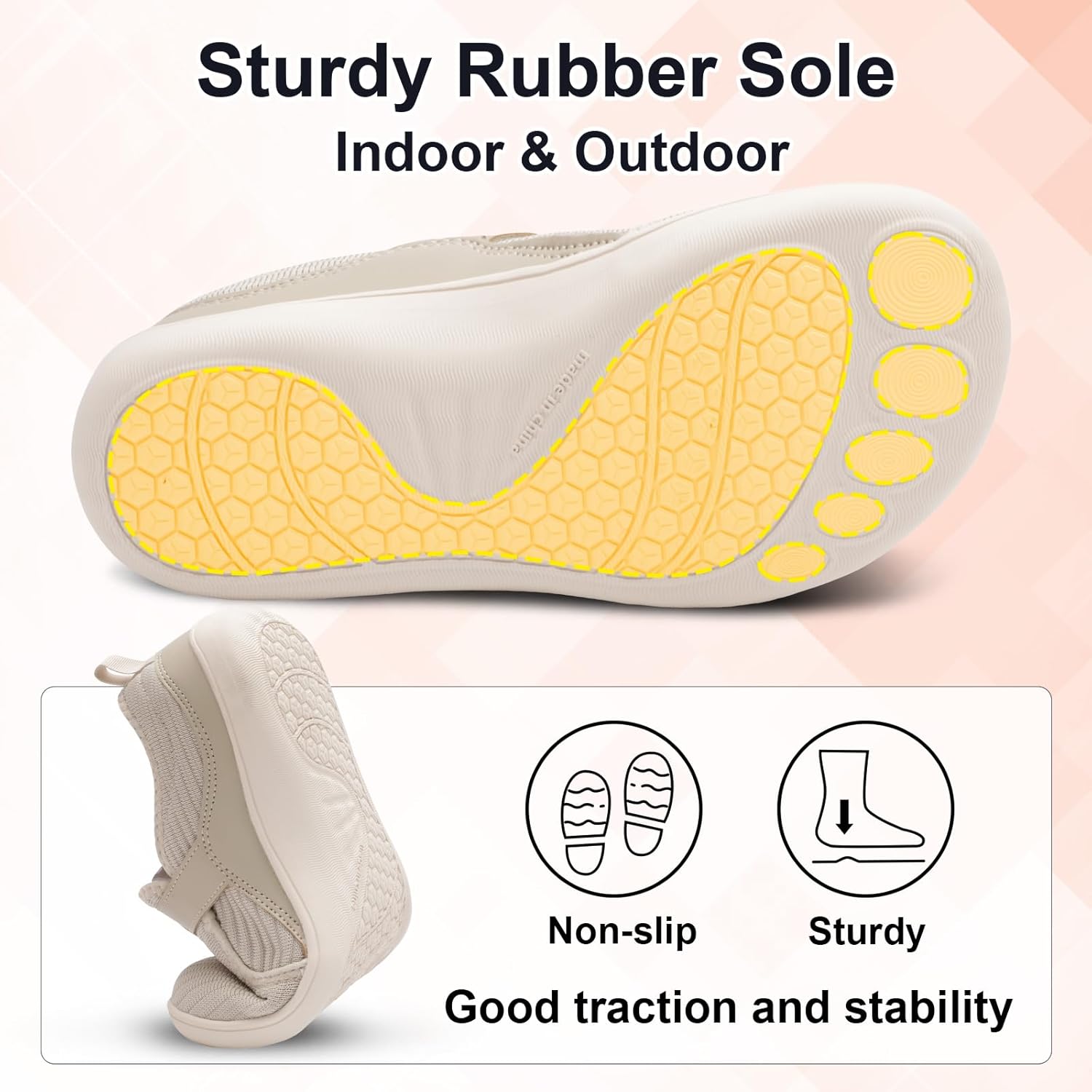 Spesoul Wide Womens Walking Shoes Adjustable Diabetic Shoes Breathable Zero Drop Barefoot Shoe Neuropathy Edema Nursing Shoe Wide Width Sneakers - Image 6