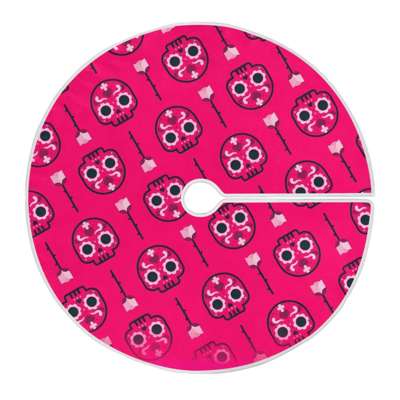 Tapis de décoration pour les vacances jupe de sapin crâne phosphorescent