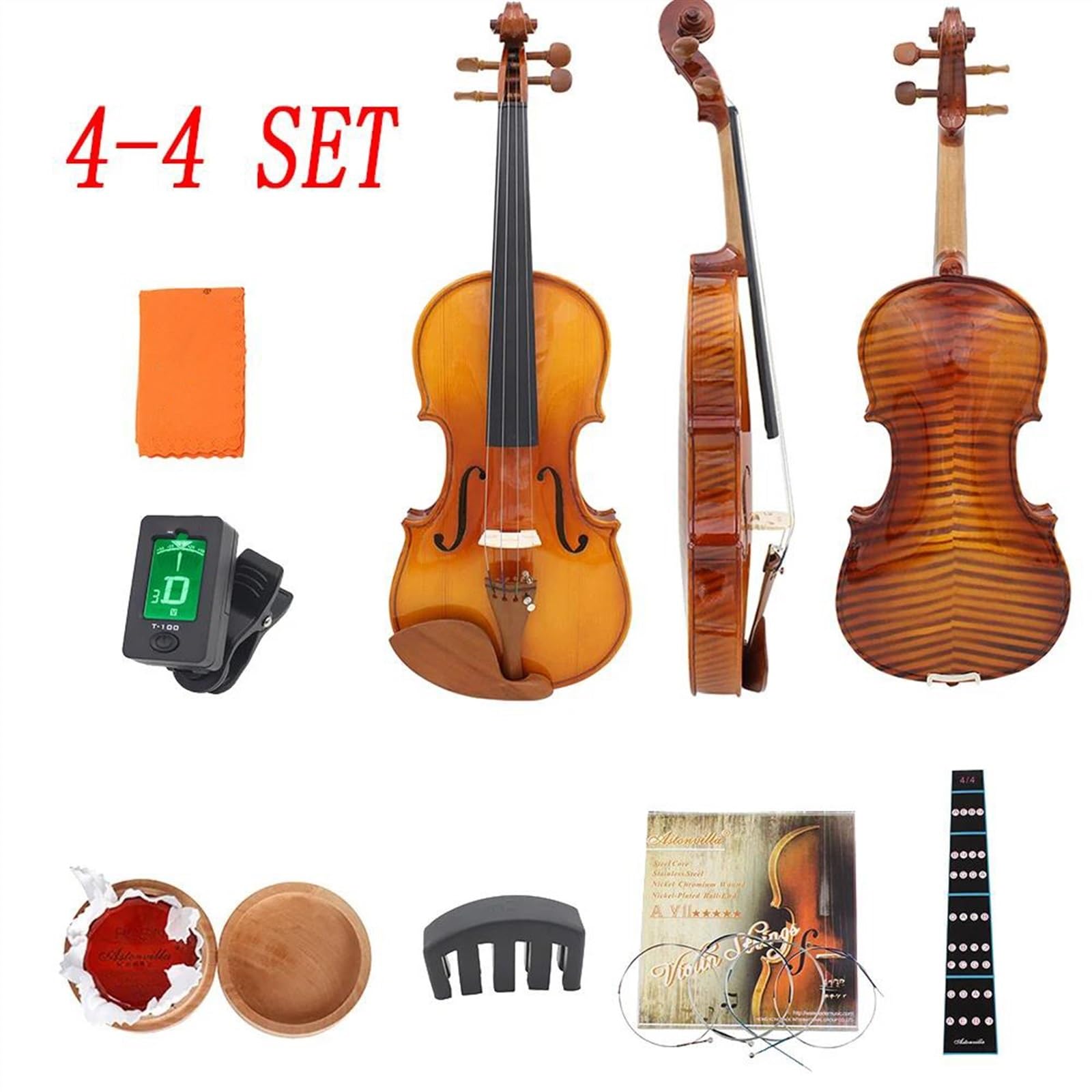 Geige Fichtenholzplatte Volle Größe 4/4-1/4 Violine(4-4 Set)