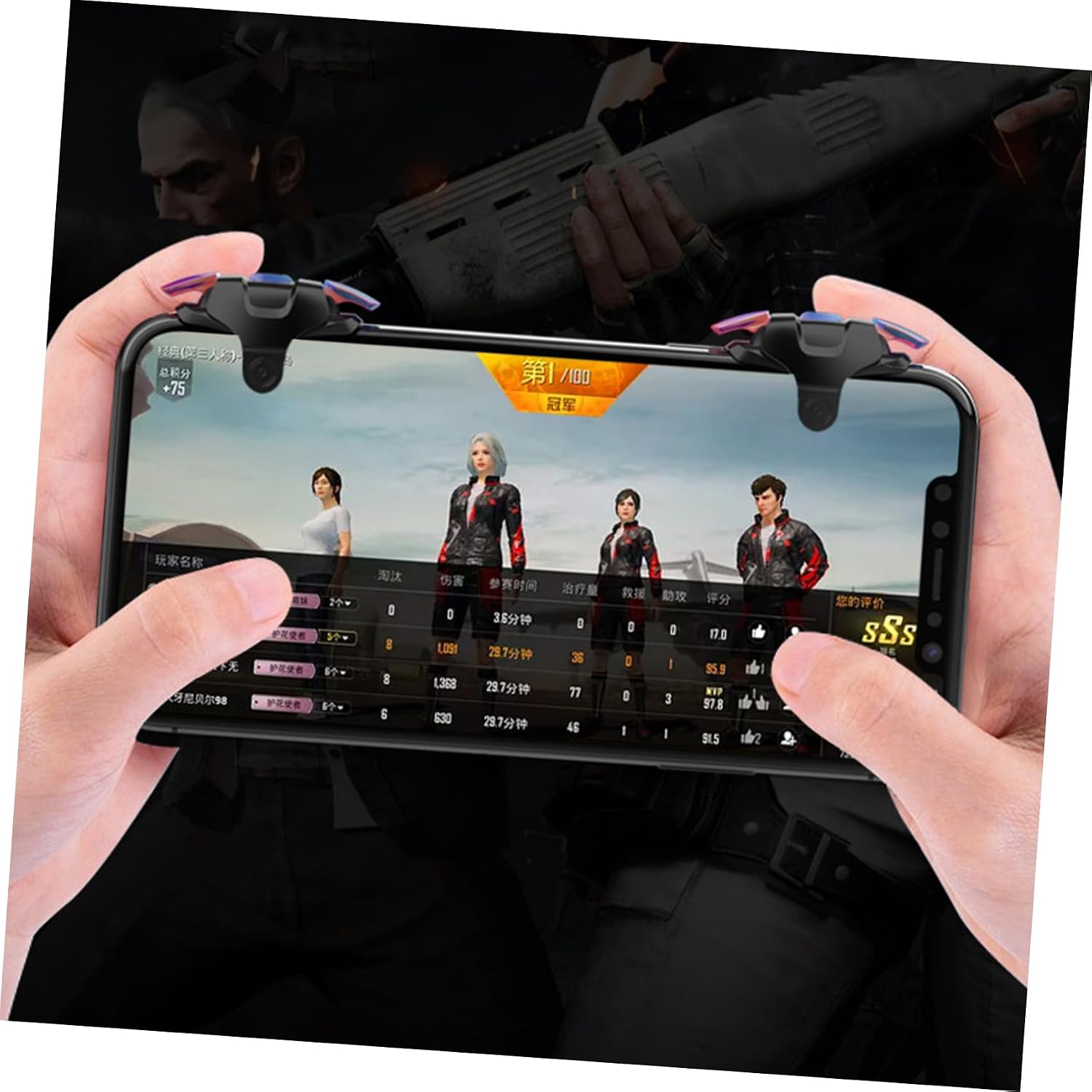 OKUMEYR Game Handle Trigger Pair Lightweight Professional Mobile Gaming Controller Easy Install Compatible with Most Smartphones for Enhanced Shooter Experience
