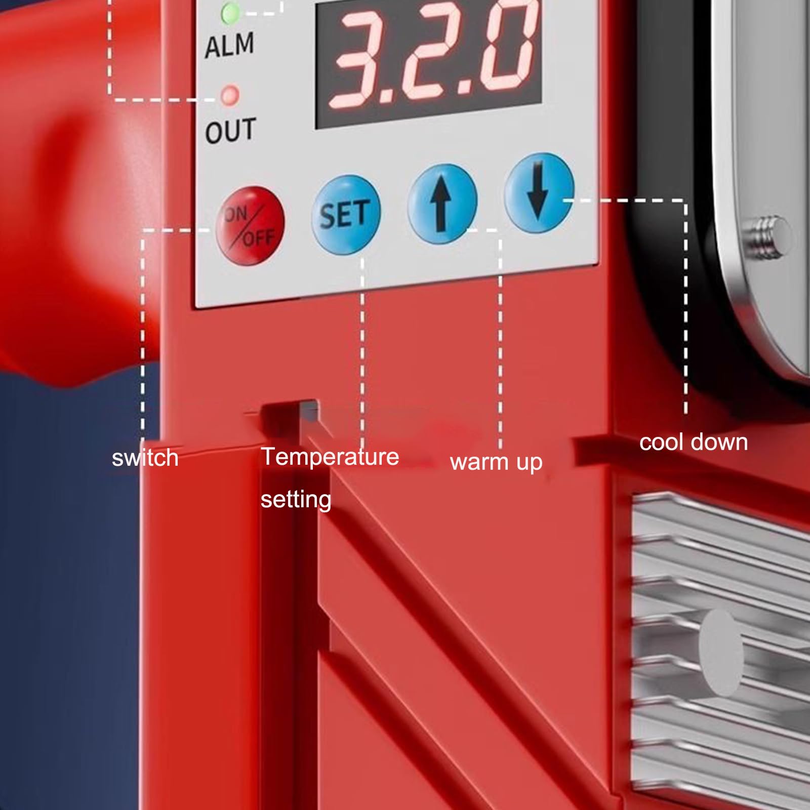 Zgrzewarka do rur z wyświetlaczem cyfrowym 3000 W 220 V inteligentna kontrola temperatury, narzędzie do topienia na gorąco PPR z głowicą formującą 75-110 mm