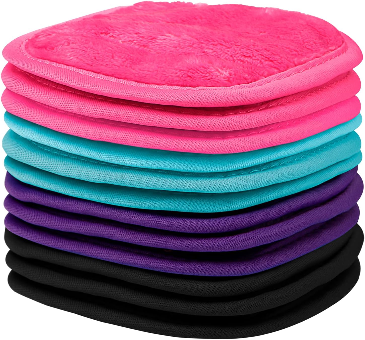 Flannel Makeup Remover Cloths 12 Pack, Makeup Removal Face Cleansing Cloth, Reusable Makeup Remover Pads Remove Instantly Dirt with Just Water, 5 x 5 in