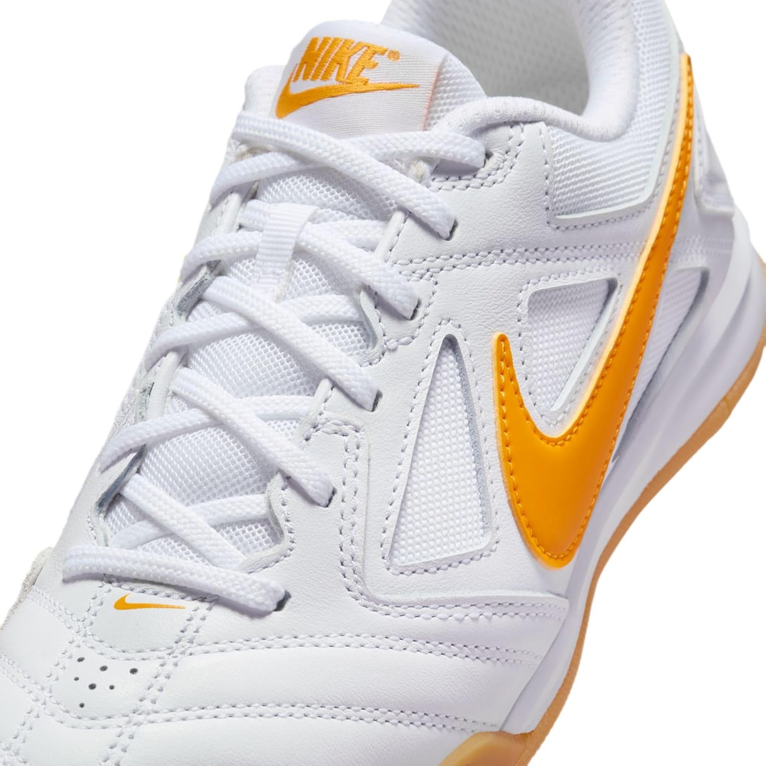 Nike Gato Big Kids' Shoes (HV9596-100, White/Gum Yellow/University Gold)