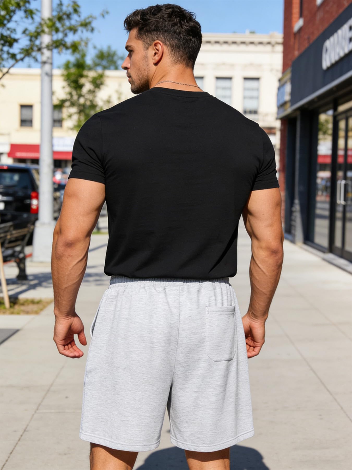 Pantalones cortos casuales para hombre, pantalones cortos deportivos de secado rápido para deportes al aire libre, estilo urbano con bolsillos, lavables a máquina — view 3
