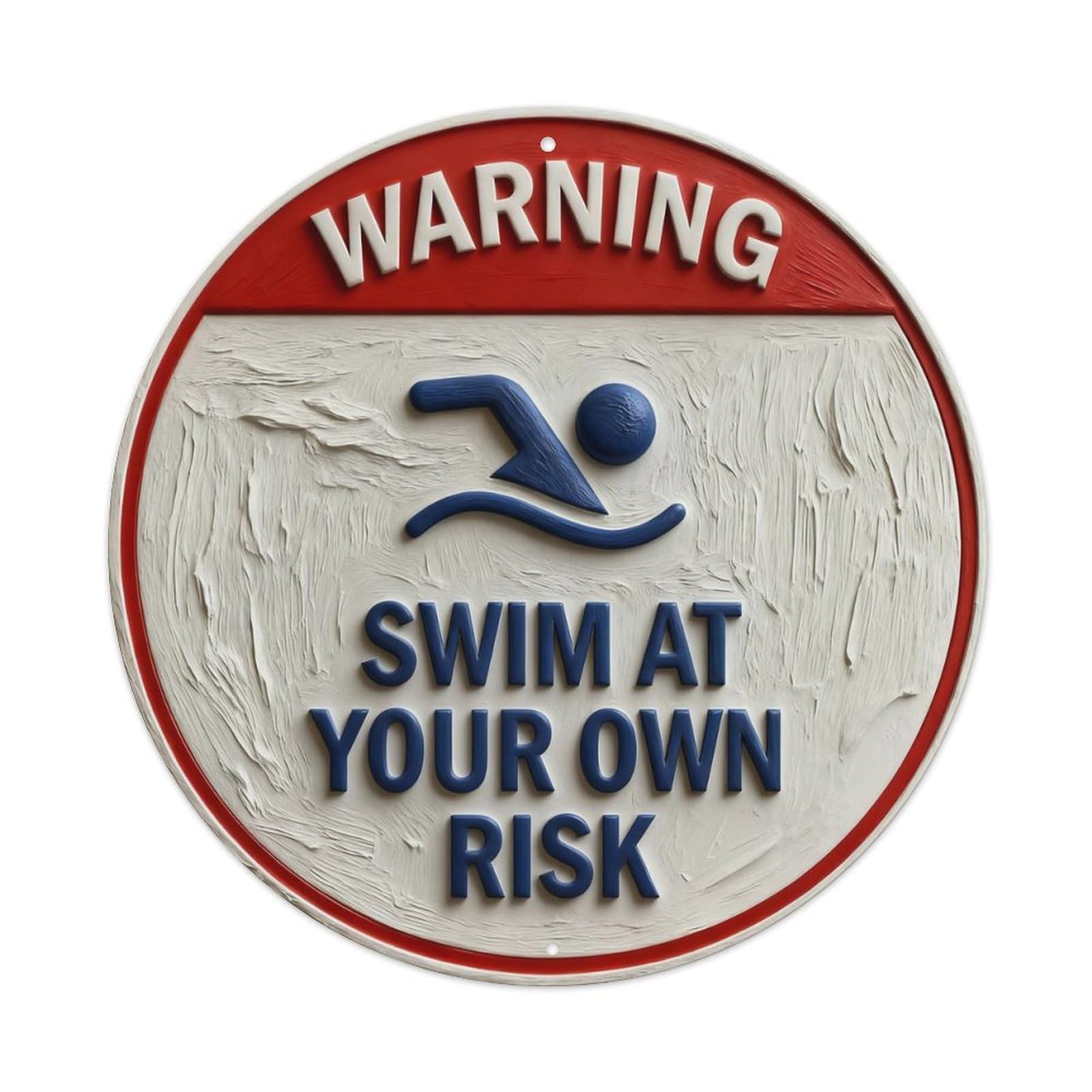 Zlatcbu Vintage Warning Swim At Your Own Risk Metal Tin Sign Retro Wall Art Poster, Decor For Home Living Room Bar Cafe Garage, 8X8 Inch