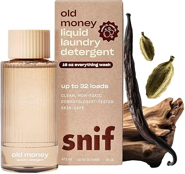 Snif Old Money Scented Liquid Laundry Detergent, Non-Toxic, 32 Loads, 16oz | Rich and Cozy Designer Scent | Luxury Laundry Detergent | Clean Ingredients, Vegan, Cruelty Free